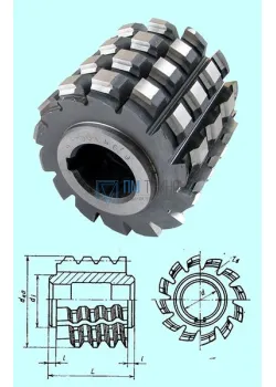Фреза чер. Для шлицевых валов с прямобочным проф. Р6М5,63х50х22(10х18х23мм) 2°19' А (2520-0773) ГОСТ 8027-86 тип1 