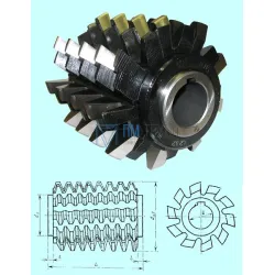 Фреза червячная М18,0 кл.т.А, Р6М5, 20град 236х280х60мм; 5°24' сборная (2510-4236) ГОСТ 9324-80 тип 2