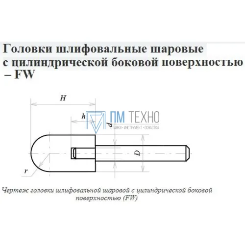 Головка абразивная 25х25х6 FW(ГШЦ) 25А F60(25Н) O(СТ1) с хвостовиком 