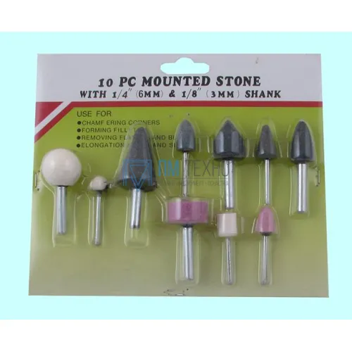 Набор головок абразивных из 10-ти шт. по камню с хвостовиком в блистере (SA40020)