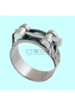 Хомут ленточный винтовой CNIC  26-28/18мм, М5х40мм, W2 нержавеющая сталь (26В2628)