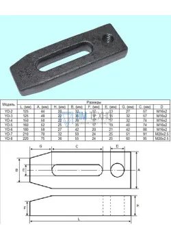 Прихват плоский 19 160х52х25мм М16 литой (YD-5) 