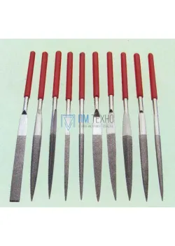 Набор надфилей алмазных из 10шт. L140х3 с обрезин. ручкой 