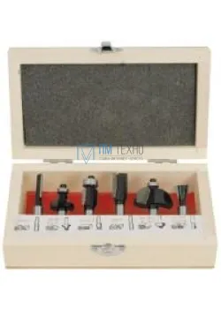 Набор фрез по дереву фасонных из 6шт. (d хвостовика 8мм) в дер. ящике FIT (36568)