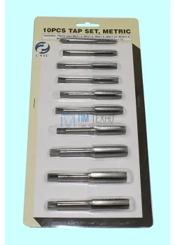 Набор метчиков из 10 штук (М6-М12) 9ХС в блистере (SC010-1) 