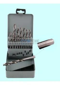 Набор сверл По металлу из 19 шт. (d1-10мм) вышлиф. Р6М5 в метал. футляре (Н1902) 