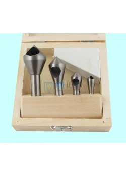 Набор зенковок конус  90° ц/х из 4-х штук d2-5 -d15-20мм Р18 в дер. коробке 