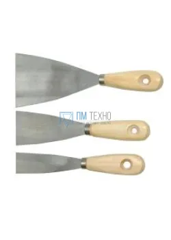 Набор шпателей с деревянной ручкой из 3-х штук (30;50;80мм) (06130)