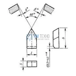 Пластина 11190 ВК6 (6х16х4) (для резьбовых резцов)