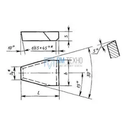 Пластина 48030 Т5К10 (16х5,5х2,1х4) (для резцов при нарезании трапециидальной резьбы)