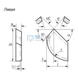 Пластина 09120 Т15К6 левая (10х15х4) (для автоматных резцов)