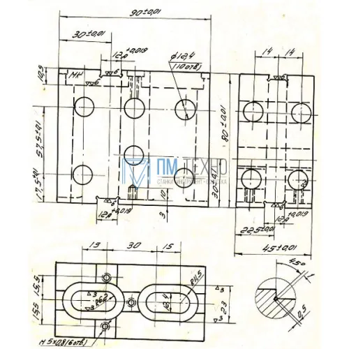 Опора Прямоугольная  90х 80х 45 крепежная под паз 12мм (ДСП-20) (восст.)