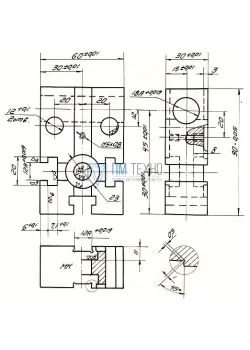 Опора Установочная  90х 60х 30 с установочным отверстием d18мм, с Т-образными пазами 12мм (ДСП-40) (восст.)