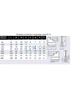 Кулачки прямые  d315 к патронам серии К11 