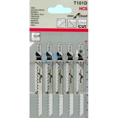 Пилка для электролобзиков По дереву T101D HCS 190211 (5шт. уп.)