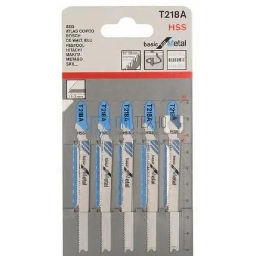 Пилка для электролобзиков По металлу T218A HSS  (5шт. уп.)