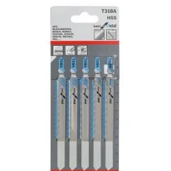 Пилка для электролобзиков По металлу T318A HSS 190187 (5шт. уп.)