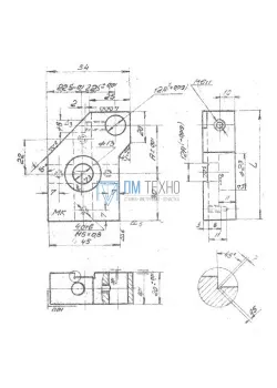 Планка  69х 45 х20 уснановочная консольная с установочным отверстием d12мм под паз 12мм правая (УСП-280)