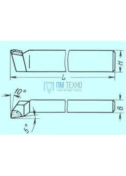 Резец Подрезной отогнутый 16х10х100 Р6АМ5