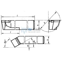 Резец Расточной 16х12х170 Т5К10 для сквозных отверстий тип1, исп.2