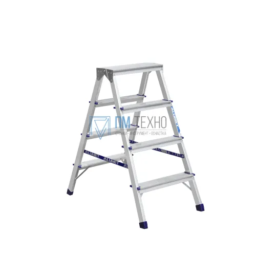 Стремянка алюминиевая TOR AD7204 2*4 со ступенями 
40*20 мм