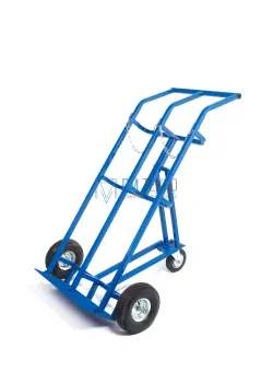 Тележка для баллонов ГБ-2 газовых, 2 баллона 
(2 колеса d 200мм, 1 пов.колесо d 160мм лит.рез)