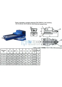 Тиски Станочные 250мм чугунные поворотные ГМ-7225П-02 (Гомель)