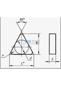 Пластина TNUN  - 110308  ВОК71 трехгранная (01131) гладкая без отверстия