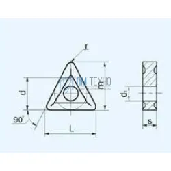 Пластина TNMG - 220412 СТ25М трехгранная dвн=5мм (01125) с 2-х сторонним стружколомом