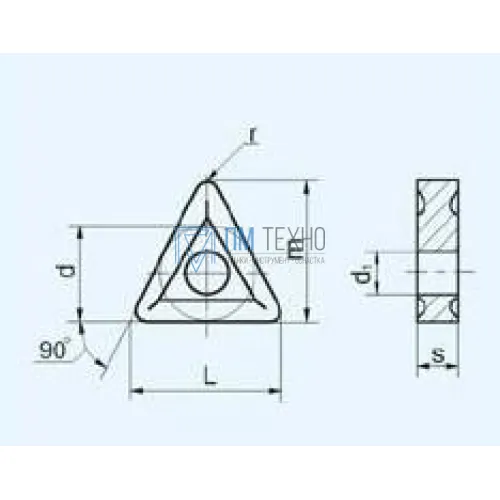 Пластина TNMG  - 220412 СТ25М трехгранная dвн=5мм (01125)  с 2-х сторонним стружколомом
