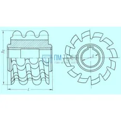 Фреза червячная Для звезд. привод. и втул.-ролик.цепей шаг t =25,4, Д.р.=15,88,4*26