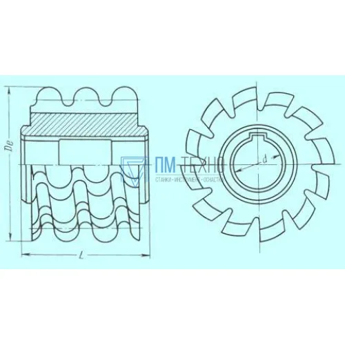 Фреза червячная Для звезд. привод. и втул.-ролик.цепей шаг t =25,4, Д.р.=15,88,4*26