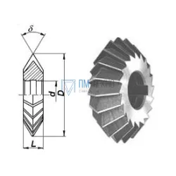 Фреза Двухугловая симметричная  50х10х16мм, 60° Р6АМ5 Z=20 