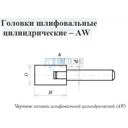 Головка абразивная 25х20х6 AW(ГЦ) 63C F60(25Н) O(СТ1) с хвостовиком 