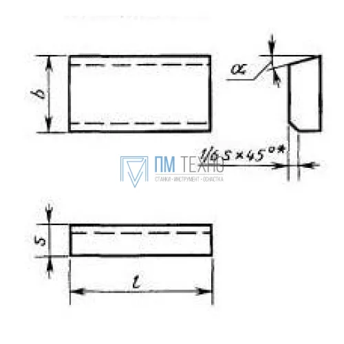 Пластина 01351 ВК8 (10х6х4х18гр) (для проходных,расточных и револьверных резцов)