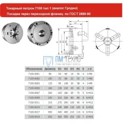 Патрон токарный d 200 мм 3-х кулачковый 7100-0007П 
