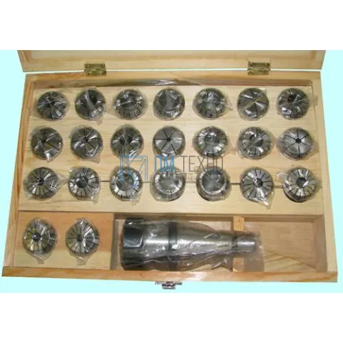 Патрон Цанговый с хвостовиком 7:24-50 ГОСТ 25827 исп.1 М24х3.0 с набором цанг ER40 из 23шт (4-26мм) 