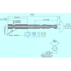 Сверло d  4,2х 43х 96мм HSS шестигранный хв. 