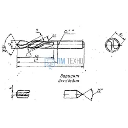 Сверло d  4,8  ц/х Р6М5К5 левое